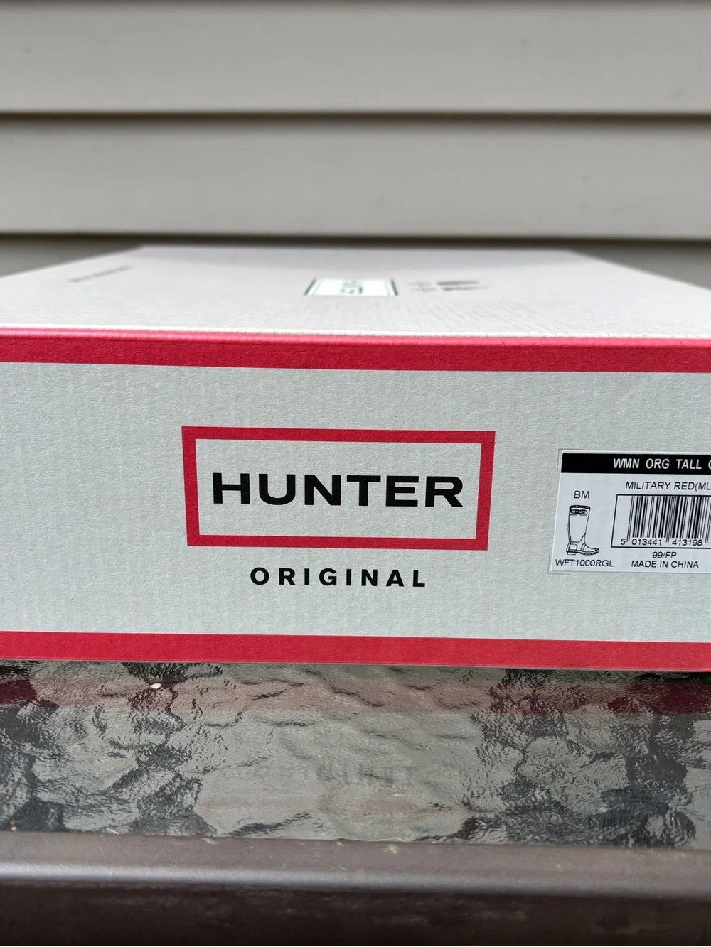 Original Hunter Gloss Military Red Tall Rain Boots size 7 NIB